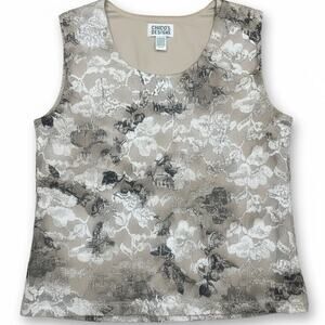 Chico's Design Black & White Floral Lace over Tan Lining Size 2 (Med)